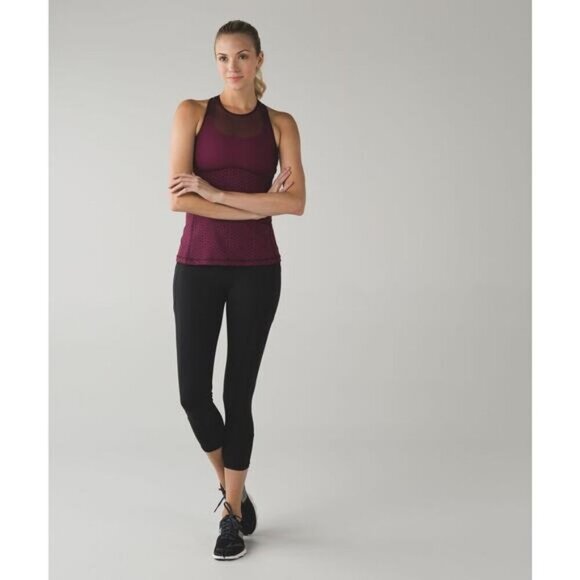 Lululemon Ready, Set, Sweat Tank In Star Pixel Raspberry Bordeaux Drama Size 4 - Picture 3 of 9